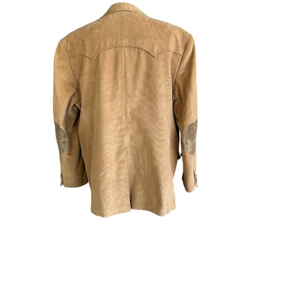 CCC Western Wear  Tan Corduroy Suede Elbow Patches Sports Coat Size 50L - Picture 2 of 10